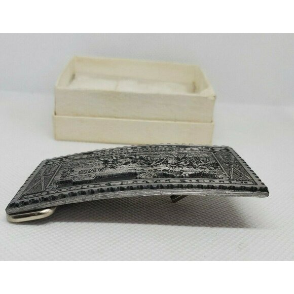 U.S Postage Lexington Concord 2 Cents Solid Pewter 1775-1925 Belt Buckle - Picture 7 of 10